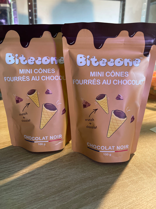 Mini cônes fourrés au chocolat noir Bitecone pièce